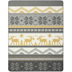 Biederlack Wohn- und Kuscheldecke 'Winter Knit' 150 x 200 cm Grau