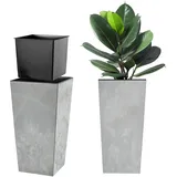Kadax Blumentopf mit Einlage, 30 cm, Grau – KADAX