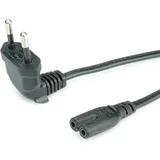 Roline Netzkabel Euro-Stecker (abgewinkelt) auf C7, 2pol., schwarz, 1,8 m