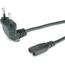 Roline Netzkabel Euro-Stecker (abgewinkelt) auf C7, 2pol., schwarz, 1,8 m