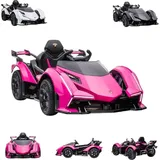 ES-Toys Kinderfahrzeug Elektro Auto "Lamborghini V12 Vision Gran Turismo Fernbedienung MP3 pink