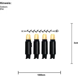 Star Trading LED-Lichterkette 10 m spritzwassergeschützt warmweiß