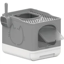 dehner lieblinge Katzentoilette Nala ca. 38,8 x 40,7 x 49,6 cm Grau/Weiß