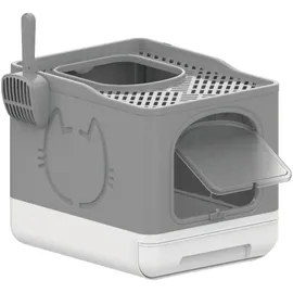 dehner lieblinge Katzentoilette Nala ca. 38,8 x 40,7 x 49,6 cm Grau/Weiß