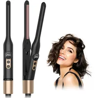 Mini 2-in-1 Haarglätter Und Lockenstab Mit Beweglicher Keramikplatte, Einstellbarer Temperatur, Tragbarer Reisestyler, Schwarz, 27,8 Cm.