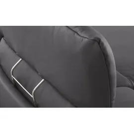 HIMOLLA Eckcouch Leder 2-Sitzer Schwarz