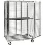 Kongamek Sicherheitscontainer 1200x800x1870mm verzinkt mit Gitterboden, 4 Gitterwänden, Tür ohne Bremse