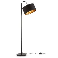 B.K.Licht Stehleuchte, schwarz-gold, 1xE27/60W max. exkl.
