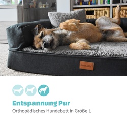 Odin Hundesofa waschbar orthopädisch rutschfest Memory-Schaum Größe L