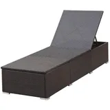 vidaXL Sonnenliege 195 x 60 x 31 cm braun/cremeweiß