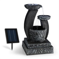 blumfeldt Wasserspiel Fantaghiro Zierbrunnen Gartenbrunnen 3W Solar LED Polyresin Steinoptik, 41 cm Breite