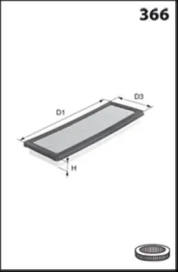 MECAFILTER Luftfilter elp9126 Filtereinsatz 44mm für Opel DS MINI
