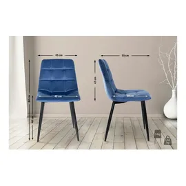 CLP Esszimmerstuhl Antibes Samt blau