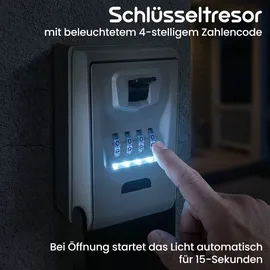 ideoon Schlüsseltresor mit Zahlencode 0 cm Grau