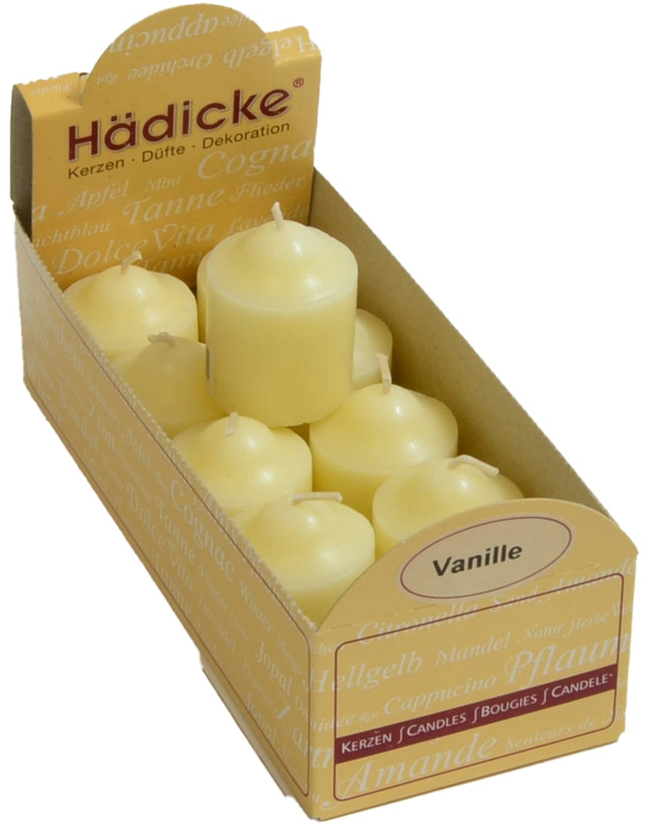 Votiv Duftkerze creme Vanille im 10er Pack intensiv duftend