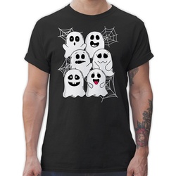 Shirtracer T-Shirt Lustige Geister Gespenster Geist Gespenst Halloween Kostüme Herren schwarz