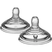 TOMMEE TIPPEE Natural Start Babyflaschensauger Schneller Fluss 6+ Monate - brustähnlich für einen natürlichen Verschluss - Anti-Colic Ventil - Weiches Silikon - 2 Stück