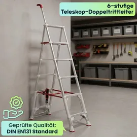ideoon home Robuste Teleskopleiter 6 Stufen