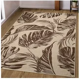 Bruno Banani Teppich Larral, Blätter-Design auch für Balkon und Terrasse, rechteckig, Höhe: 3 mm, In- und Outdoor geeignet, Wetterfest & UV-beständig braun 60 cm x 110 cm x 3 mm