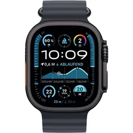 Apple Watch Ultra 2 GPS + Cellular 49 mm Titangehäuse schwarz, Ocean Armband schwarz