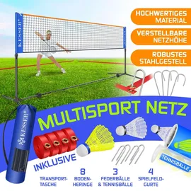 Kesser Badmintonnetz 3-Fach-Höhenverstellbar blau