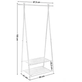 Songmics HSR05W Kleiderständer 155 x 87 x 0 cm weiß