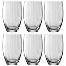 LEONARDO Poesia Trinkglas 6er Set, spülmaschinengeeignete Wasser-Gläser, Trink-Becher aus Glas, Saft-Gläser, Getränke-Set, 460 ml, Glas, grau,