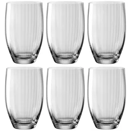 LEONARDO Poesia Trinkglas 6er Set, spülmaschinengeeignete Wasser-Gläser, Trink-Becher aus Glas, Saft-Gläser, Getränke-Set, 460 ml, Glas, grau,