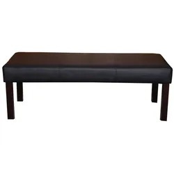 Mendler Sitzbank Polsterbank Bank M37 Kunstleder ~ 120x43x49 cm schwarz, dunkle Beine