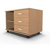 Schäfer Shop Select Mobiles Sideboard, Regal + 3 Schübe + Utensilienschub, B 800, anstellbar rechts, Buche