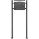 ML-Design Standbriefkasten Anthrazit-Silber mit Namensschild, mit Pfosten 120 cm