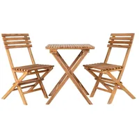 VCM ebuy24 Cuenca Café-Set Set mit Tisch und 2 Stühlen Garten Teak