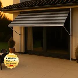 Angerer Klemmmarkise Premium 350 cm dunkelgrau/weiß