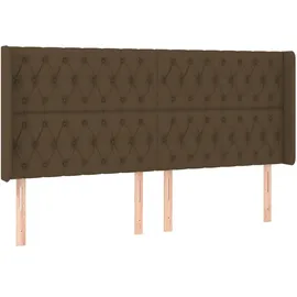 vidaXL Boxspringbett mit Matratze & LED Dunkelbraun 180x200 cm Stoff