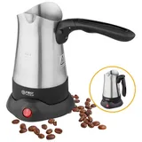 TZS FIRST AUSTRIA Kaffeebereiter Elektrischer Türkischer Kaffeekocher, mit ausklappbarem Handgriff, 300ml, 800W, Mokkakocher, Espressokocher & Wasserkocher, Edelstahl silberfarben