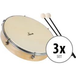XDrum HTM-12S 12" Handtrommel mit Schlägel 3x Set