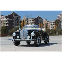 Kinder Elektrofahrzeug Mercedes Benz 300S Luxus Oldtimer 12v7ah Schwarz Usb Eva Leder