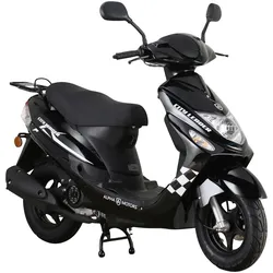 Motorroller ALPHA MOTORS "CityLeader", schwarz (schwarz, schwarz), Motorroller & Mofas, 45 km/h, B:68cm H:105cm L:183cm