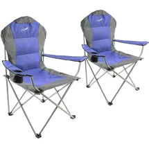 VCM Campingstuhl 2er Set Blau/Grau