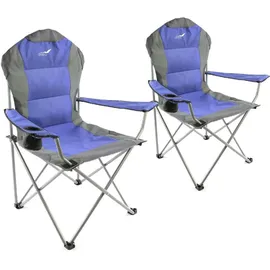 VCM Campingstuhl 2er Set Blau/Grau