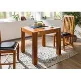 Esszimmertisch Küchentisch 80x80 Akazie massiv Holz hellbraun braun kolonial