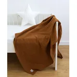 LOOLAY Musselin Decke 120x120cm – 100% Europäische Baumwolle – Leicht Atmungsaktiv – musselindecke Sommer für Kinder – Wickeldecke, Reisedecke und Strandtuch (Karamell)
