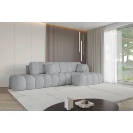 altdecor Ecksofa Samt mit Schlaffunktion 2-Sitzer Grau