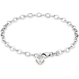 Amor Silberarmband »Schmuck Geschenk Armkette Herz LIEBE« Made in Germany - mit Zirkonia (synth.) silberfarben