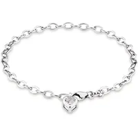 Amor Silberarmband »Schmuck Geschenk Armkette Herz LIEBE« Made in Germany - mit Zirkonia (synth.) silberfarben
