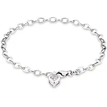 Amor Silberarmband »Schmuck Geschenk Armkette Herz LIEBE« Made in Germany - mit Zirkonia (synth.) silberfarben