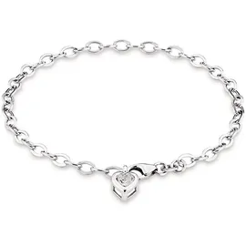Amor Silberarmband »Schmuck Geschenk Armkette Herz LIEBE« Made in Germany - mit Zirkonia (synth.) silberfarben