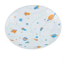 Licht-Erlebnisse LED Kinderzimmerlampe Decke IP44 D: 33,5 cm rund Weiß Bunt 4000 K 1300 lm Weltall Deckenleuchte Kinderzimmer