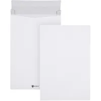 Securitex Faltentasche mit Spitzboden B4 (353x250x38mm) haftklebend weiß 130g