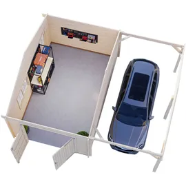 Palmako Garage Roger mit Holztor 653 x 550 cm Tauchgrundiert Transparent FSC®